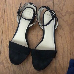 Black small one strap heels size 11